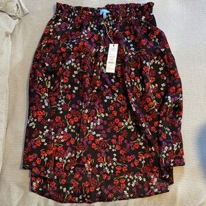 Draper James Black Floral High Low Skirt